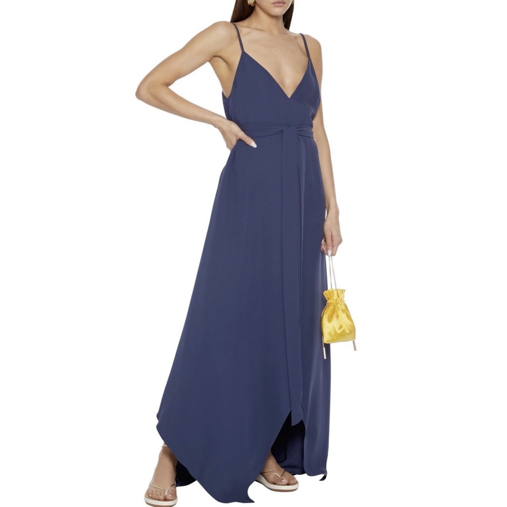 Valentino Silk Crepe Dress in Navy